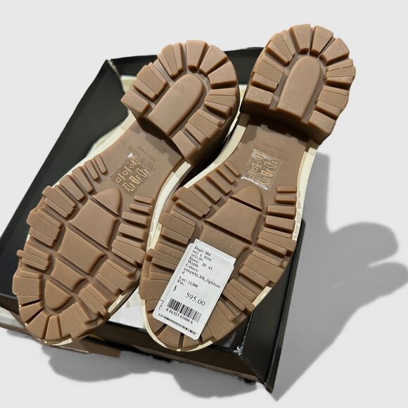 rag & bone $ 595 Shiloh Leather Suede Combat Boots Light Sand Women’s 7 EU 37 - Picture 11 of 13